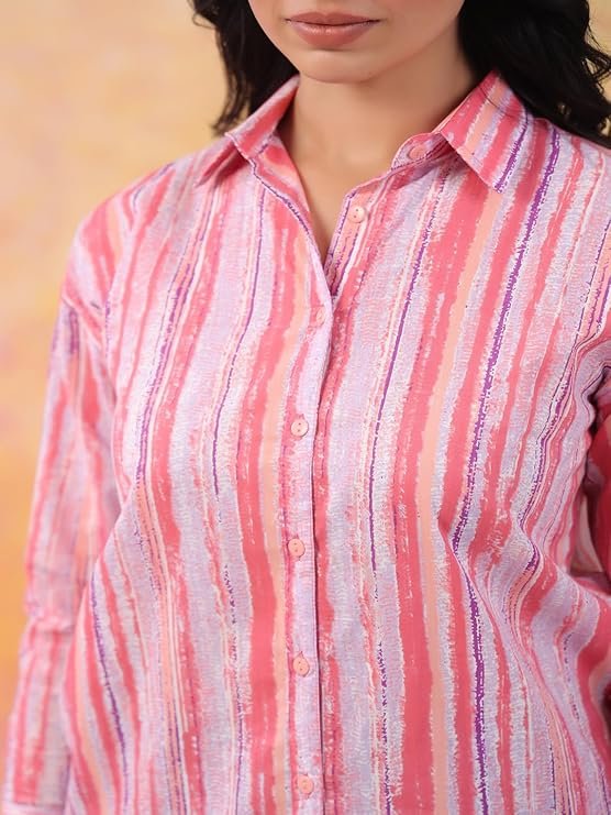 Women's Striped Regular Fit Shirt - Image 3