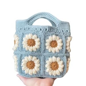 Modern Crochet Cotton Handmade bag, Cotton Shoulder bag Reusable Bag Crochet Purse Market Bag