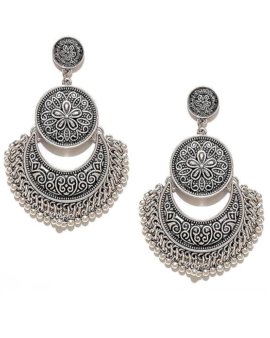 Fashion Jewellery for women Afghani Tribal Oxidised Dangler Earrings for Girls and Women