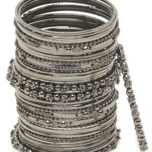 Fashion Set of 40 Bangles Set for Women | Oxidised Silver Plated Celebrity Inspired Jewellery | Latest Stylish Traditional Bangle for Girls and Women