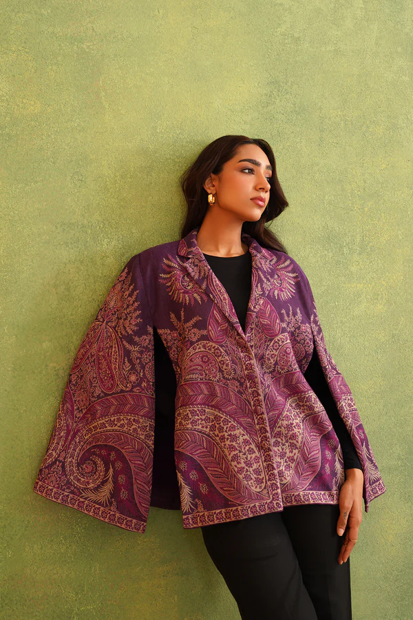 Purple Paisley Open Cape - Image 4